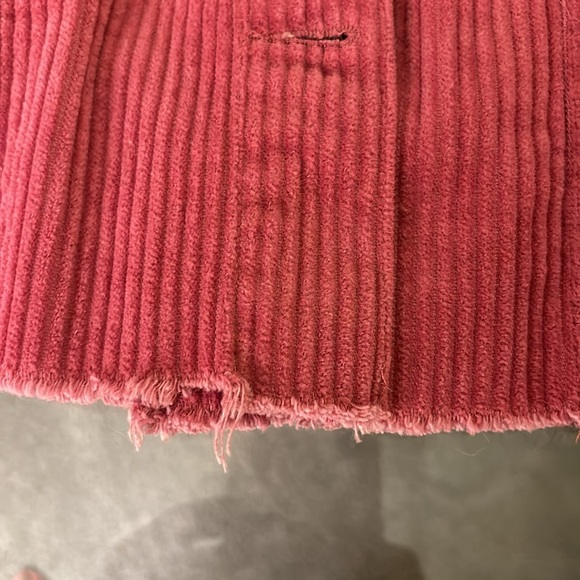 Forever 21 Cropped Raw Hem Raspberry Corduroy Shacket. Worn once. Small. - Picture 6 of 11